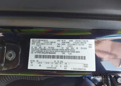 2024 Ford F-150 Raptor from USA, damaged, VIN 1FTFW1RG2RFB99500